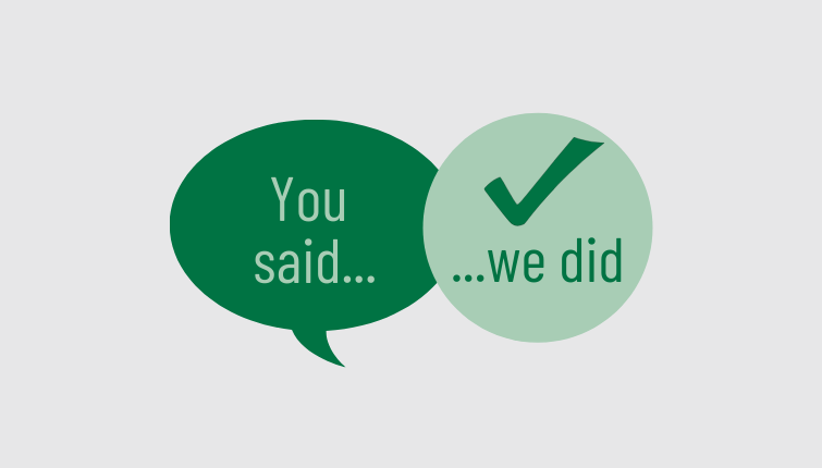 Your feedback really does make a difference